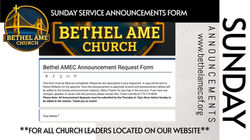 Church Sunday Announcements Form
