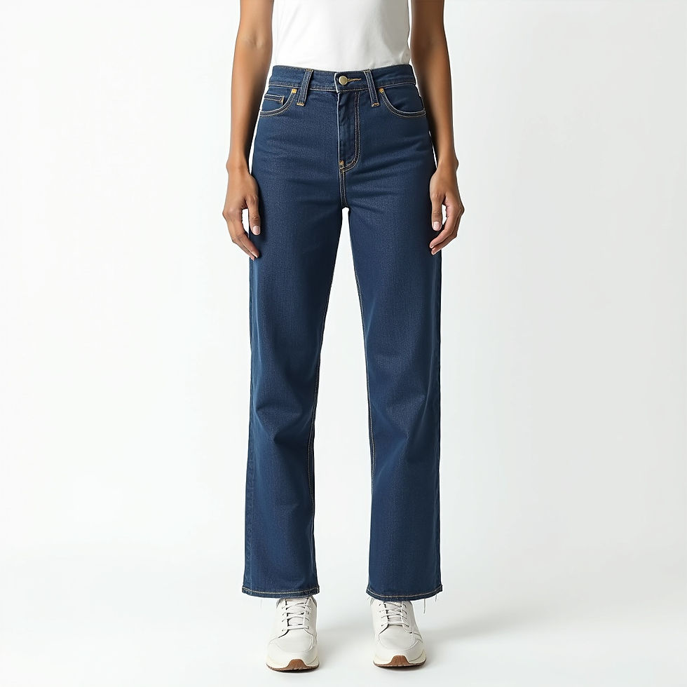 Straight Leg Denim Jeans