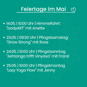 Feiertage, specials, Yoga, Pilates, Auszeit, Entspannung, Me-time, Anfänger Yoga für Anfänger und Fortgeschrittene, Bodyart