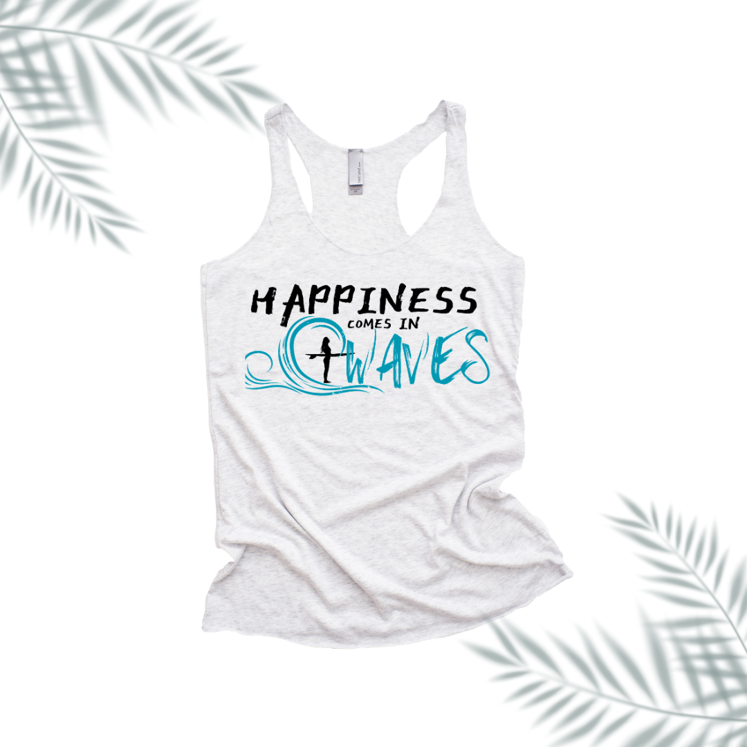 Happiness Comes In Waves Tank~ Teal