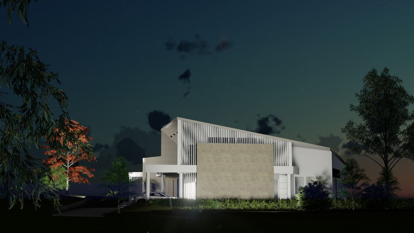 A modern asymmetrical 3D design.
