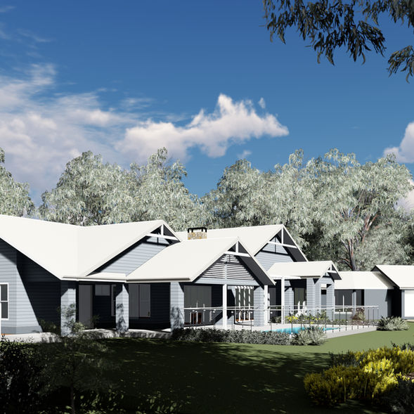 A 3D rendering of a Hamptons inspired new home we are working on.
