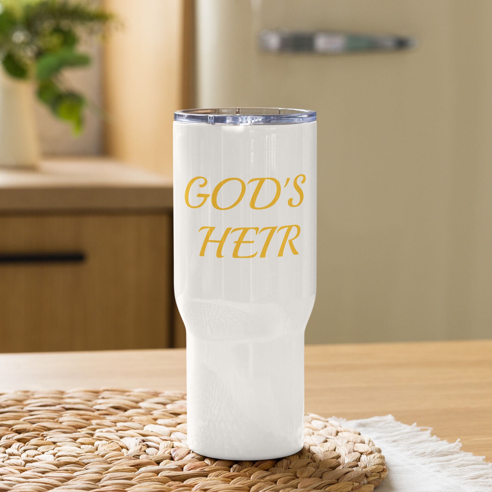 Travel mug with a handle (GOD'S HEIR)