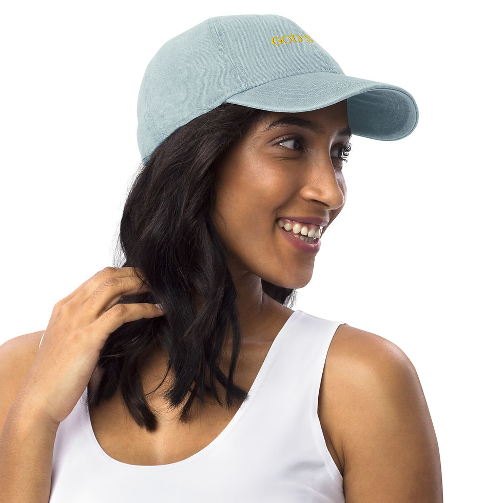 Thumbnail: Denim Hat (GOD'S HEIR) gold print