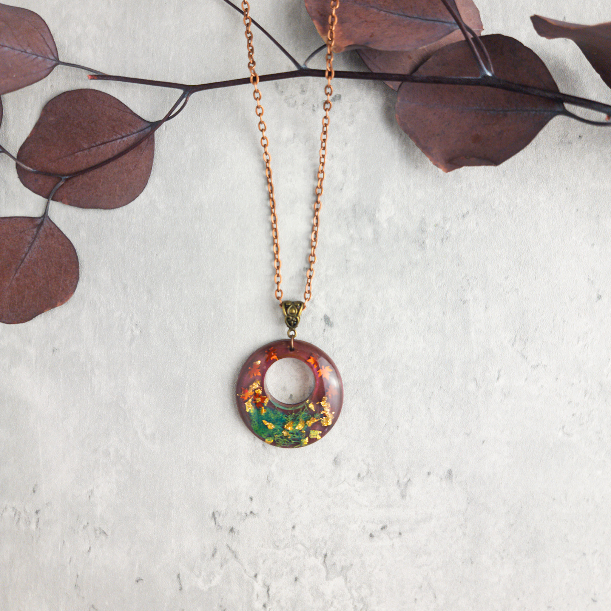 Autumn Moss Pendant Necklace
