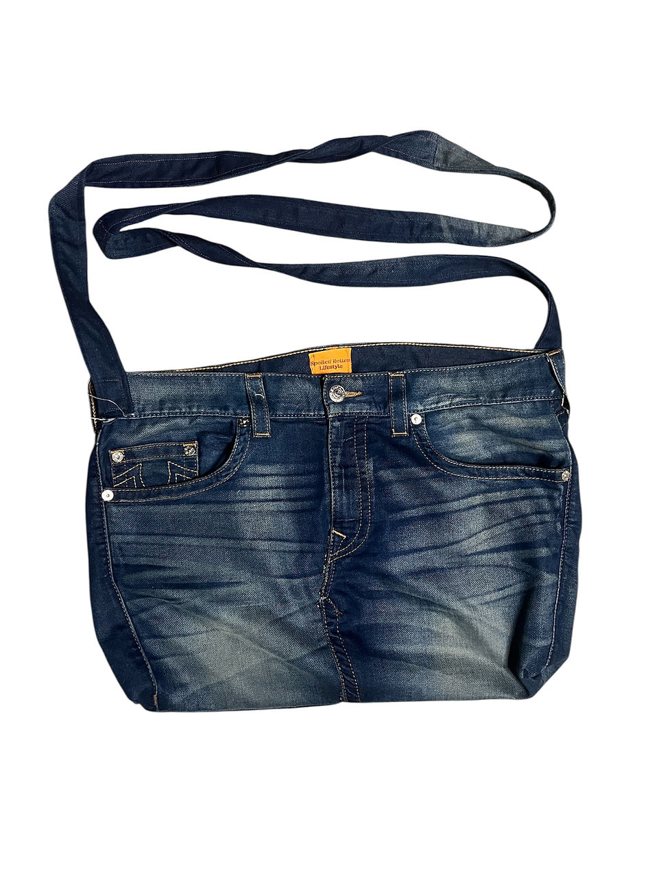 Large Jean Tote Bag- Blue 