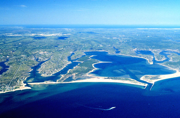 Waquoit Bay and neighboring estuaries, Cape Cod, MA (Photo from NOAA).