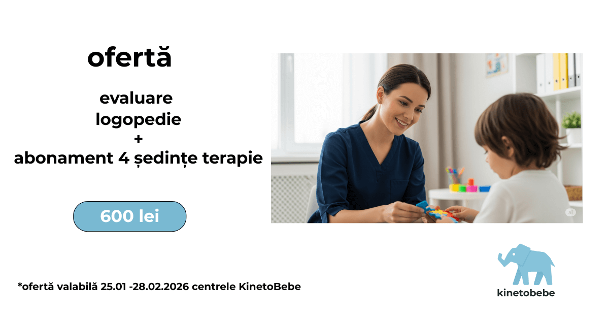 evaluare logopedie + abonament 4 sedinte