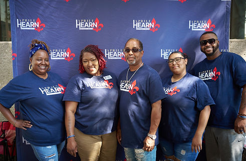 Volunteers for the Aprile Hearn campaign posing together for a photo.