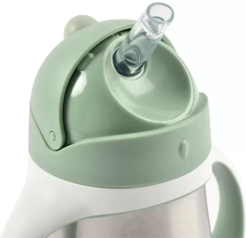 Thumbnail: Beaba Stainless Steel Straw Cup 250ml Sage Green