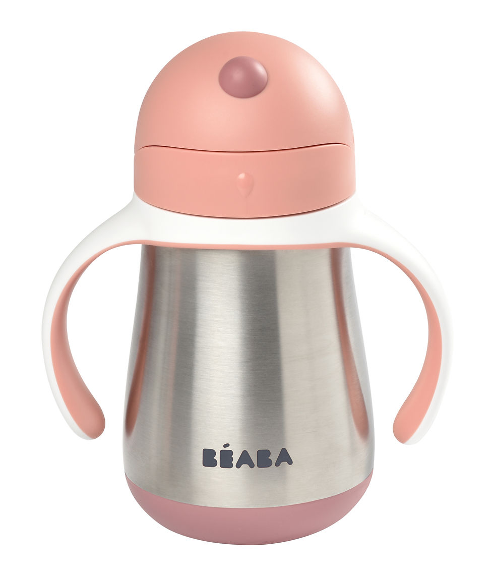Thumbnail: Beaba Stainless Steel Straw Cup 250ml Old Pink