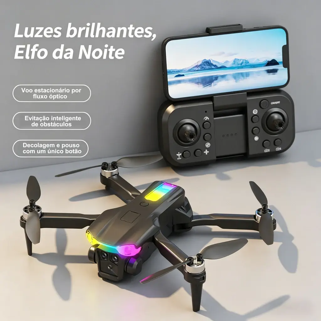 Drone Quadcopter Dual Camera FPV Wifi, Controle Remoto para Fotografia Aérea
