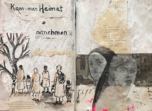 Kann man Heimat mitnehmen, Nicola Heim Projekt Heimat, Collage auf Papier