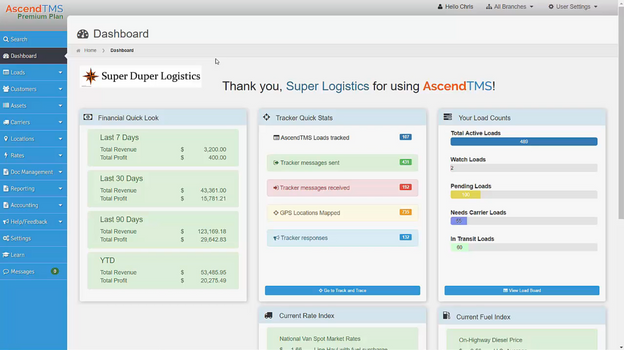 ASCEND TMS Dispatch Software