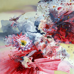 image of painting flowers in space