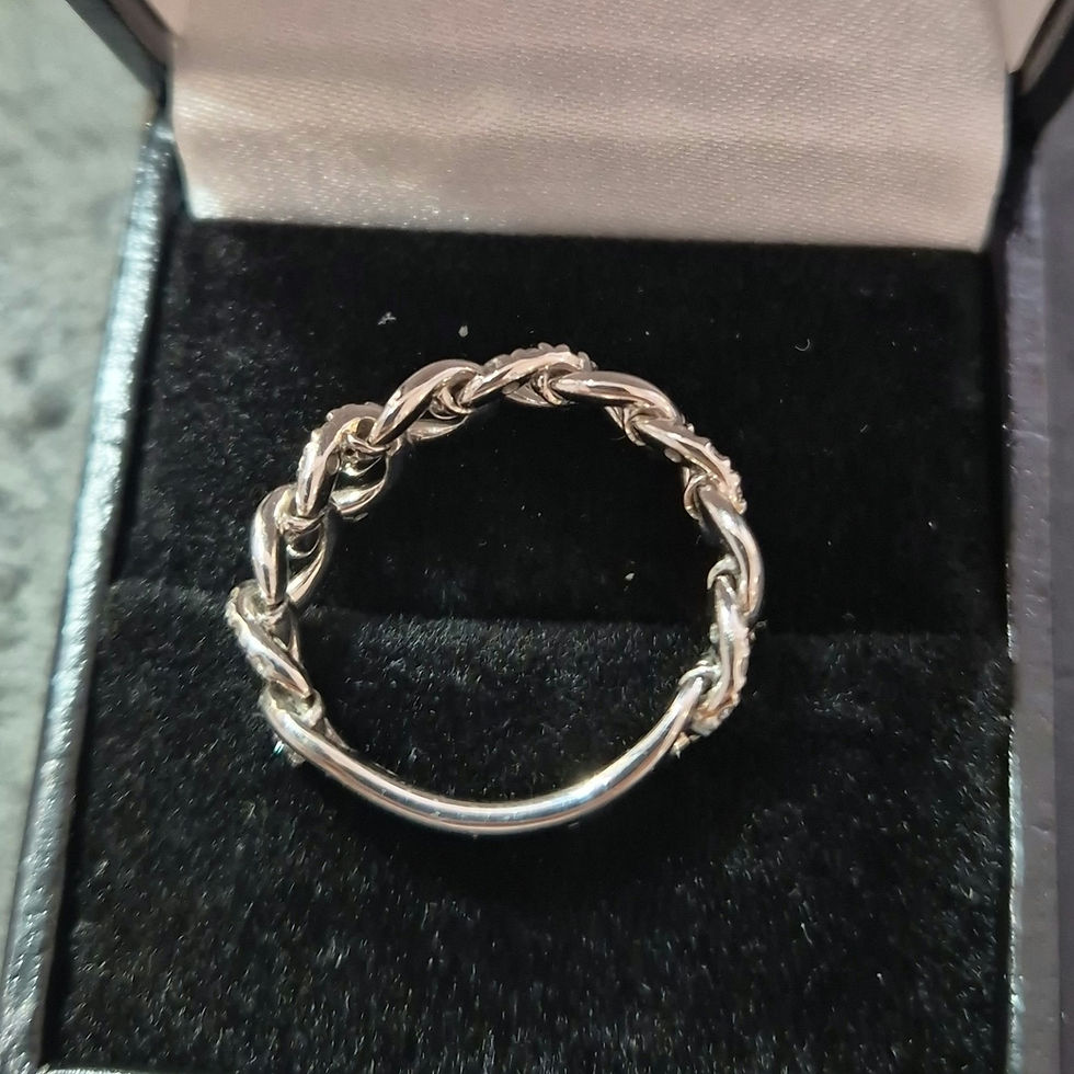 Miniature : Bague vintage maille gourmette articulée diamants