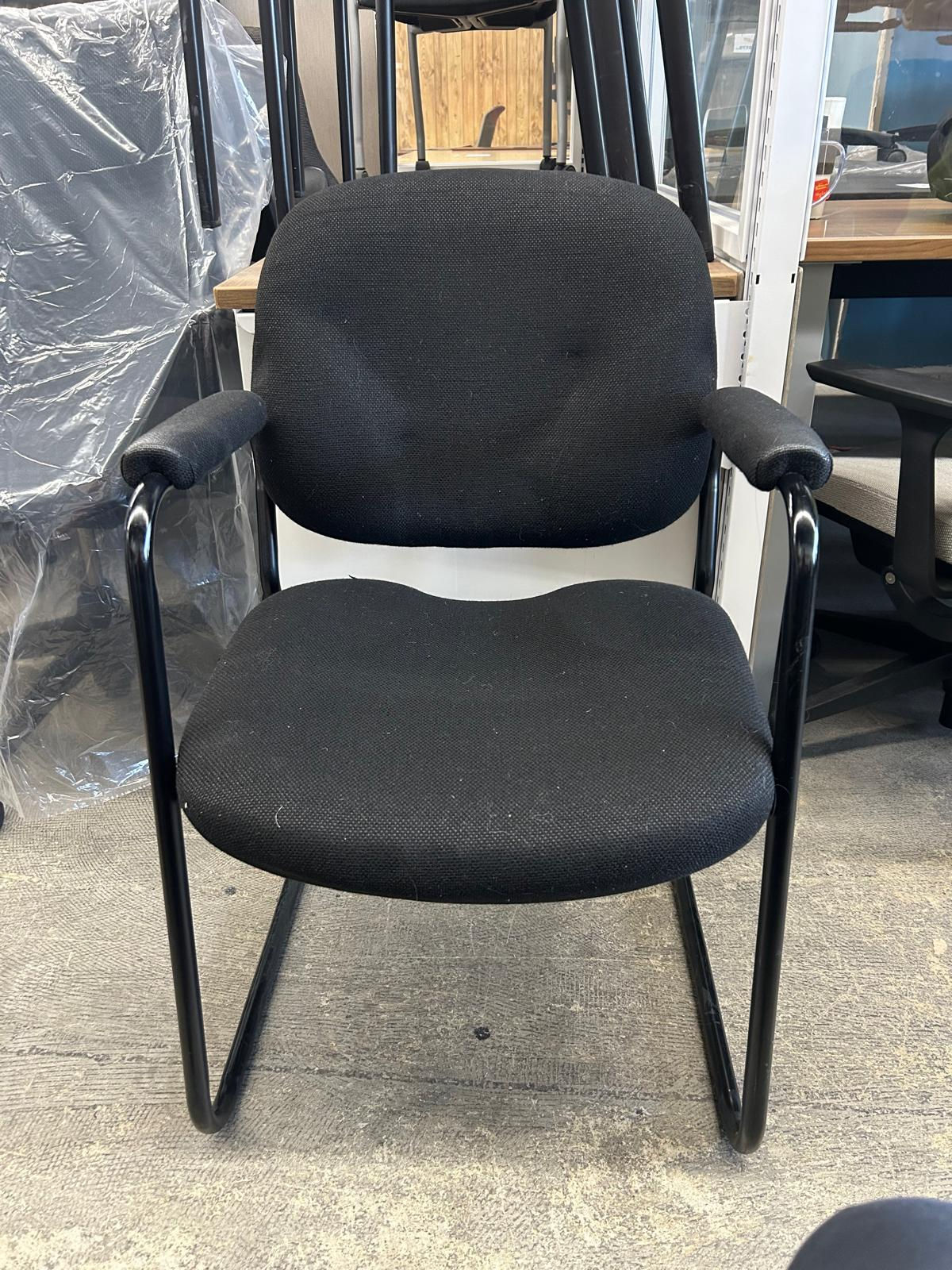 Black Fabric Visitor Chair for Sale