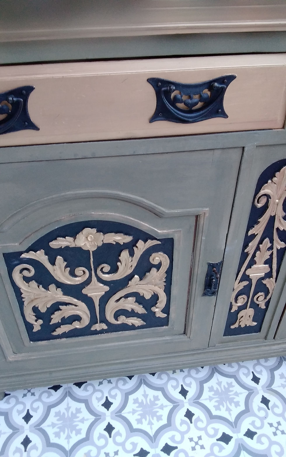 Thumbnail: Decorative Vintage oak sideboard 