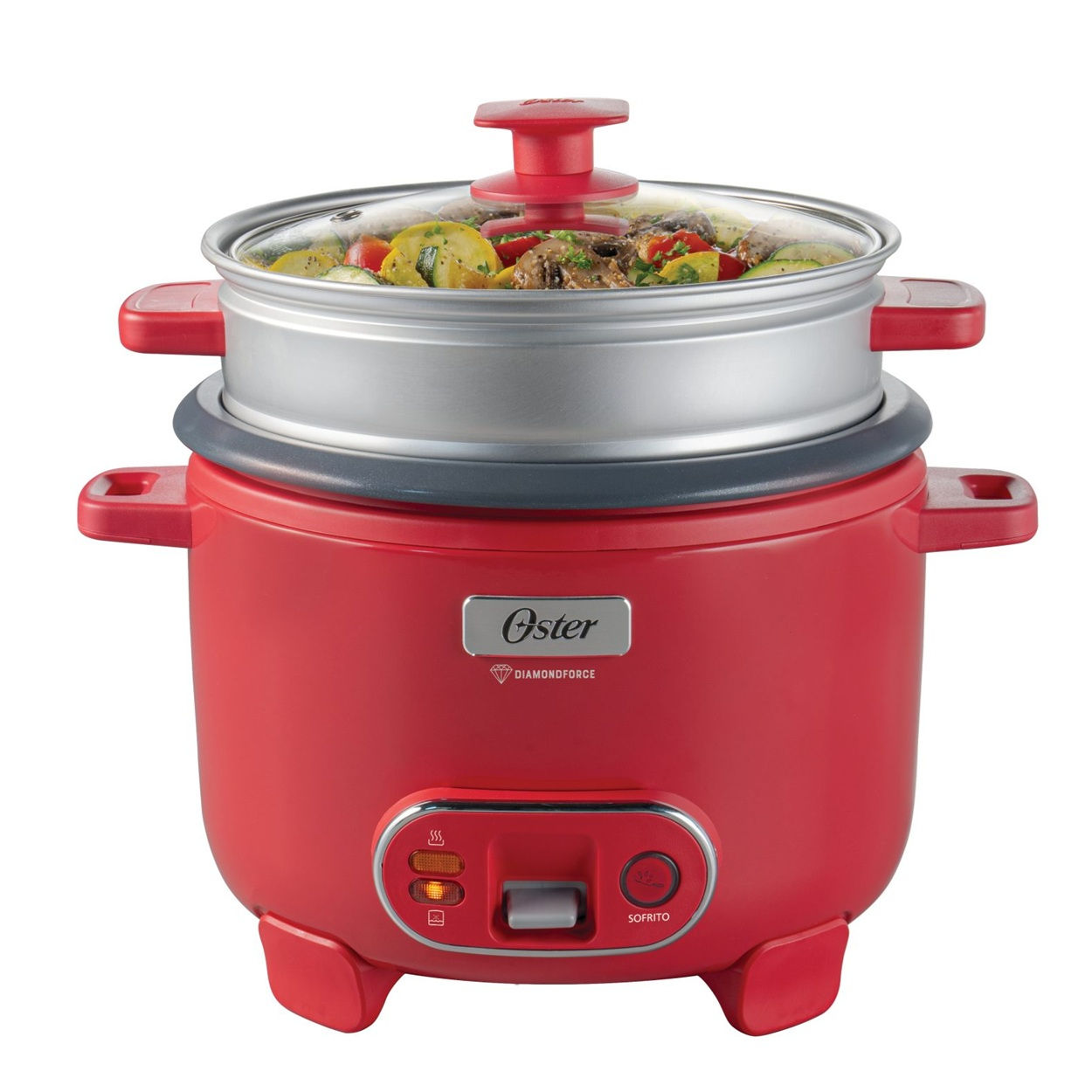 Olla Arrocera de 1.8 litros Rojo 10 Tazas Diamond Force Oster CKSTRC10DFPNK