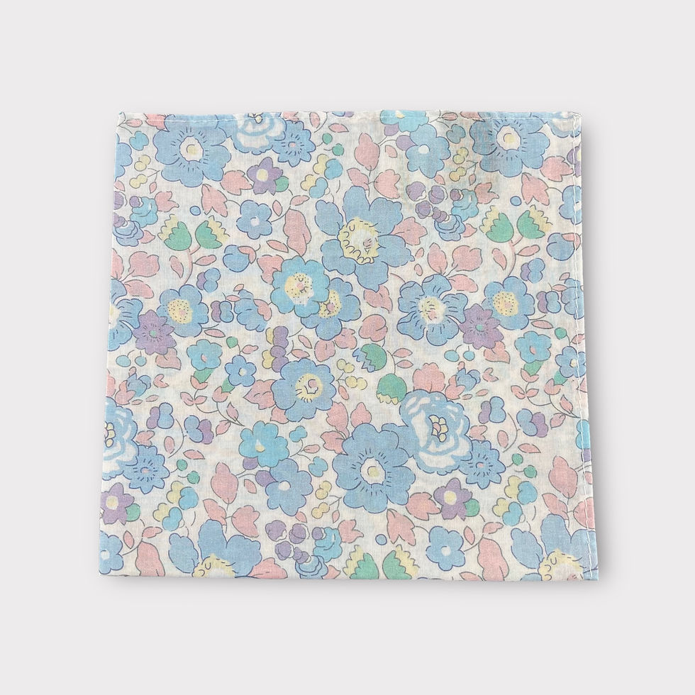 Thumbnail: Light Blue Slim Necktie & Floral Pocket Square Set
