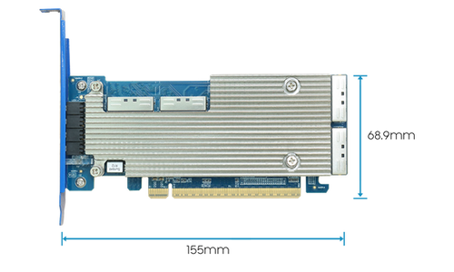 Rocket 7628U – PCIe Gen5 x16 to 4-MCIOx8 NVMe RAID Adapter