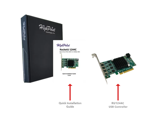 RocketU 1244C PCIe 3.0 x8 4x 10Gb/s Port USB 3.2 Controller