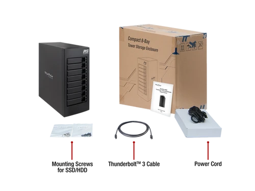 RocketStor 6628A 8-Bay Thunderbolt 3 Hardware RAID Enclosure RocketStor 6628A 8-Bay Thunderbolt 3 Hardware RAID Enclosure
