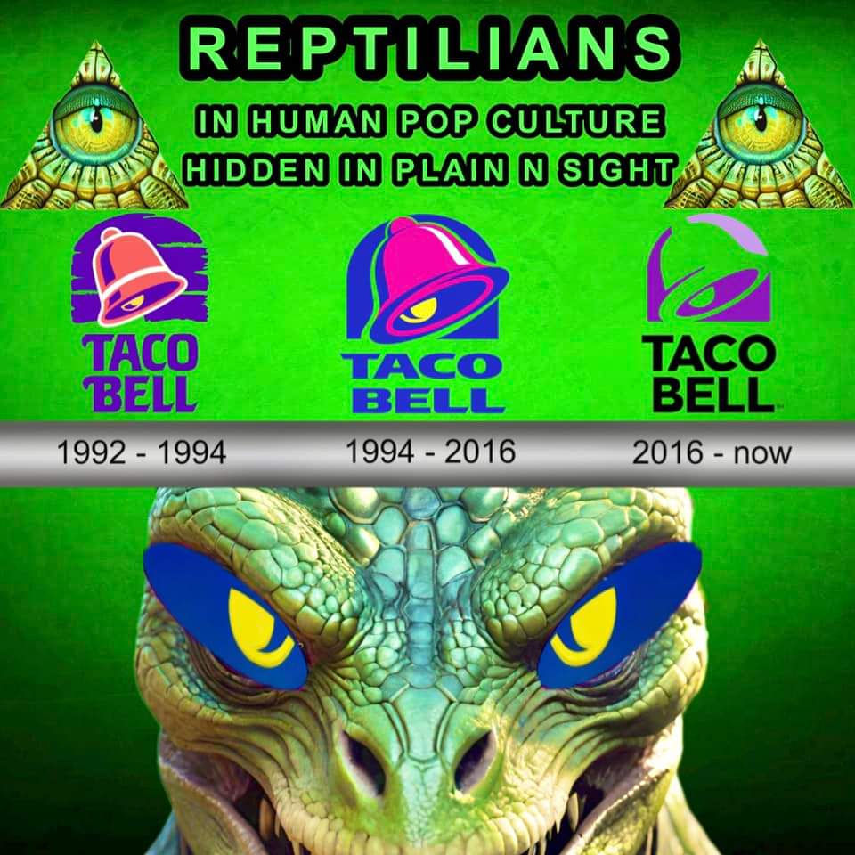 REPTILIANS IN HUMAN POP CULTURE HIDDEN IN PLAIN SIGHT: THE TACO BELL LOGO