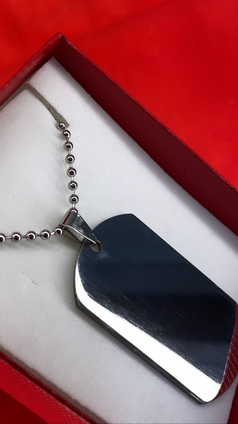 Miniatura: CADENA MILITAR 60CM + PLACA ACOMPAÑANTE 4.5CM 