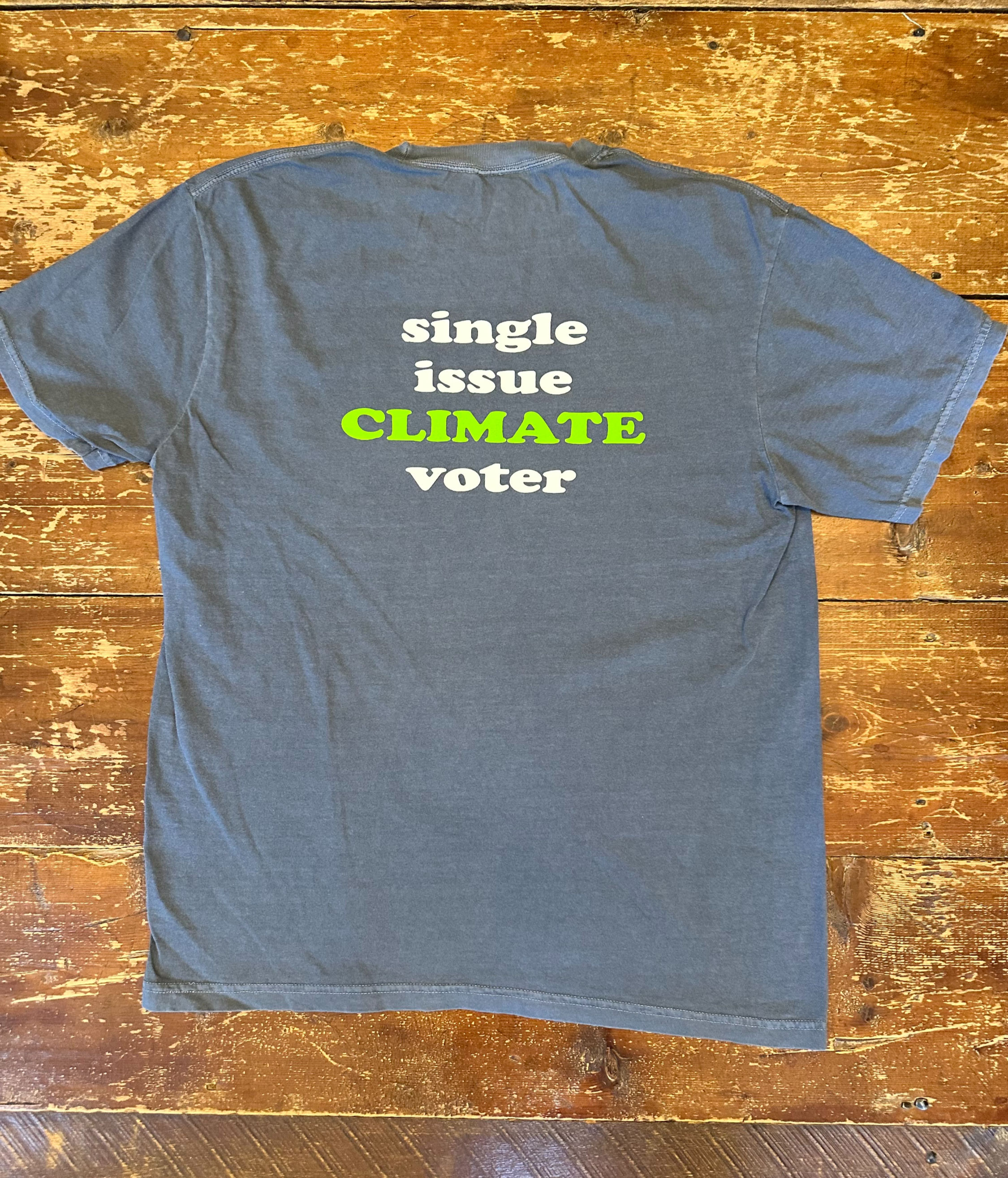 "Single Issue CLIMATE Voter" t-shirt