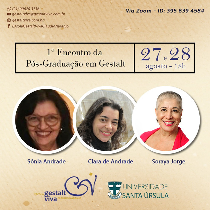 Soraya Jorge no 1º Encontro de Apresentação do Curso de Pós-graduação em Gestalt