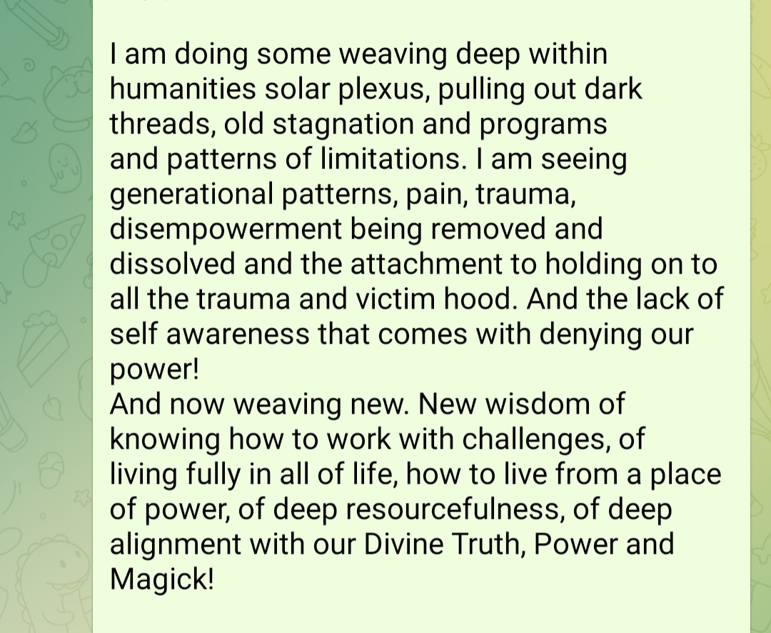 This mornings Solar Plexus healing/activation. content media