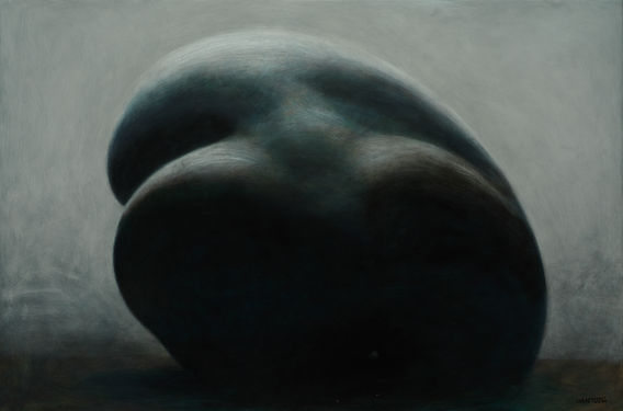 Figurative oil painting on HDF panel, by Wacław Wantuch