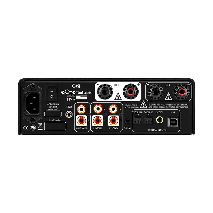 BEL CANTO C6i AMPLIFIER back panel
