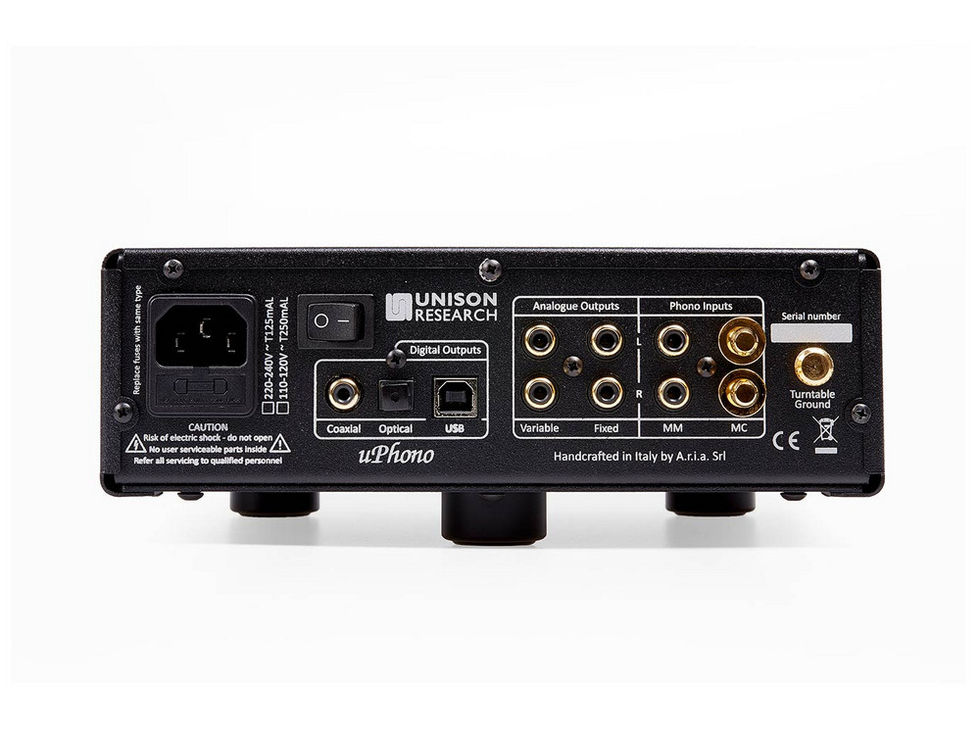 UNICO UPHONO+ PHONO PRE-AMPLIFIER back panel connections