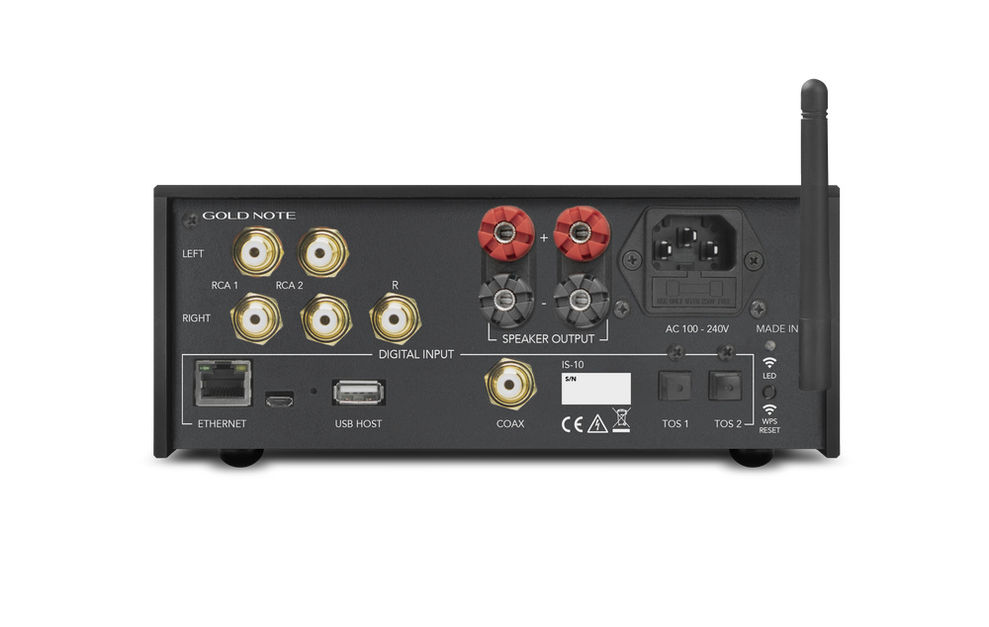 GOLD NOTE IS-10 STREAMING AMPLIFIER back panel connections