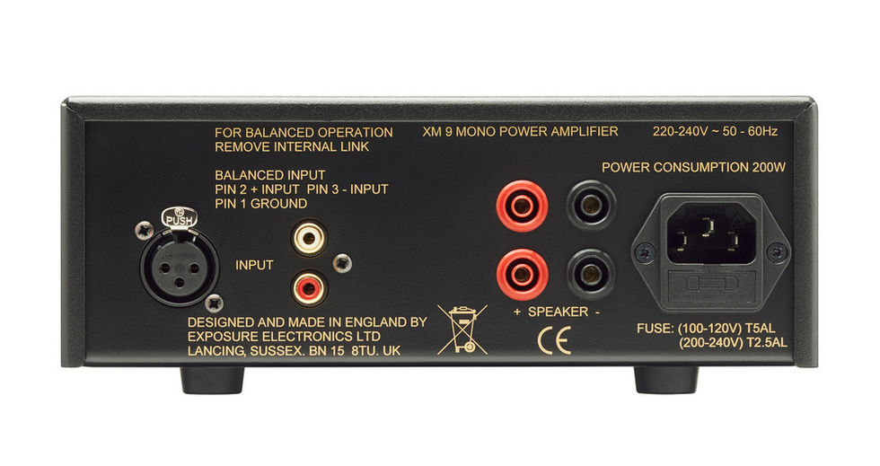 EXPOSURE XM9 monoblock power amplifier connections