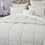Thumbnail: Ivory White Cozy Soft Plush Velour Tufted Quilted Comforter Set