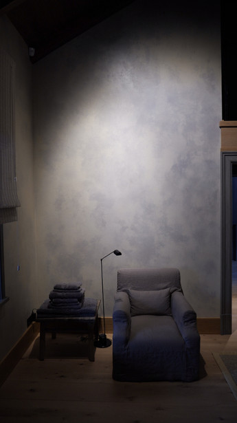 Wall with complex multilayer artistic painting and rich textured effects