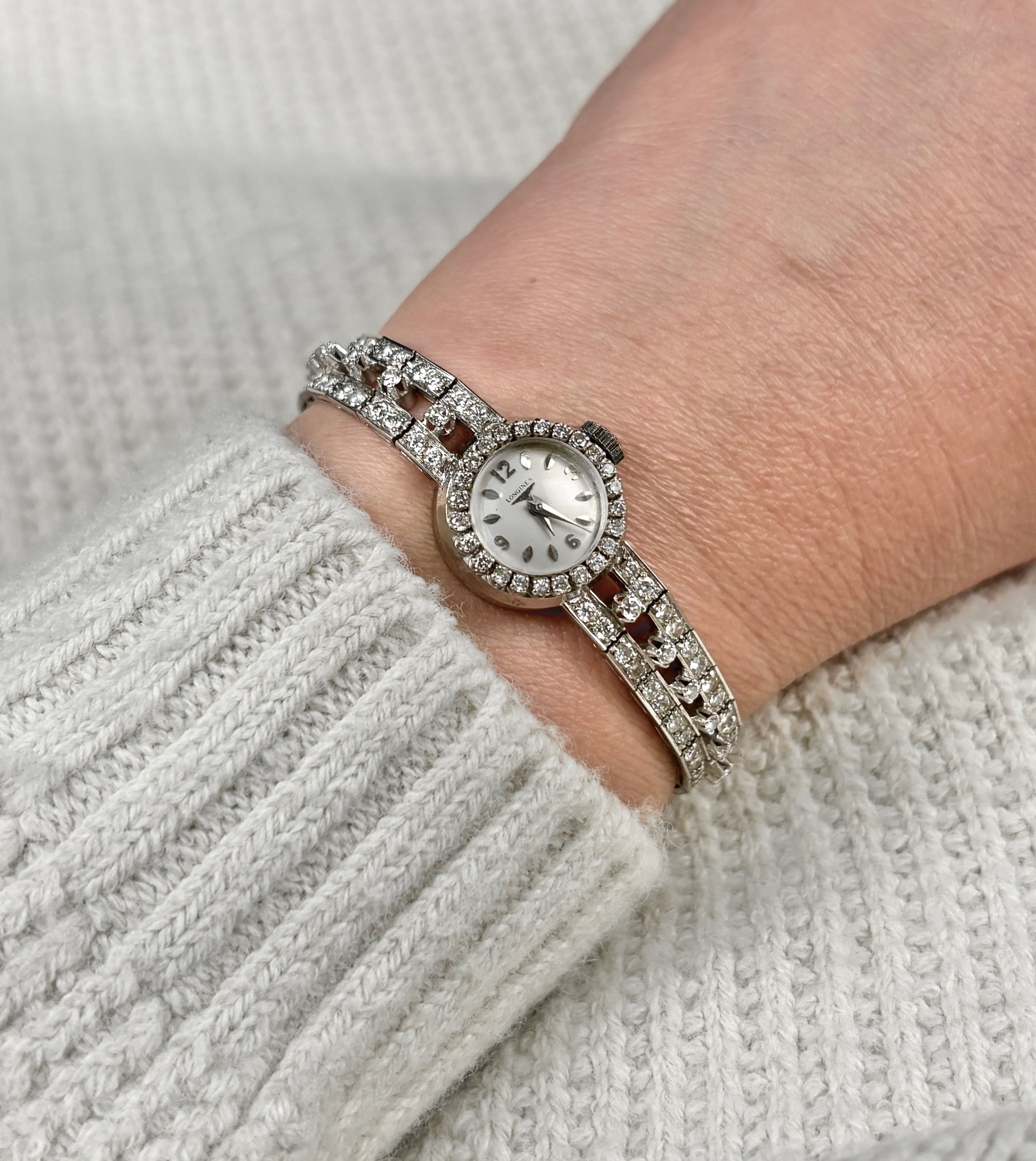 Longines Cocktail 18k White Gold for Italian market