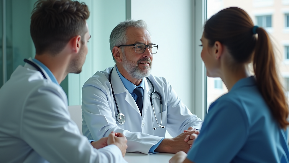 High-angle view of a healthcare consultation