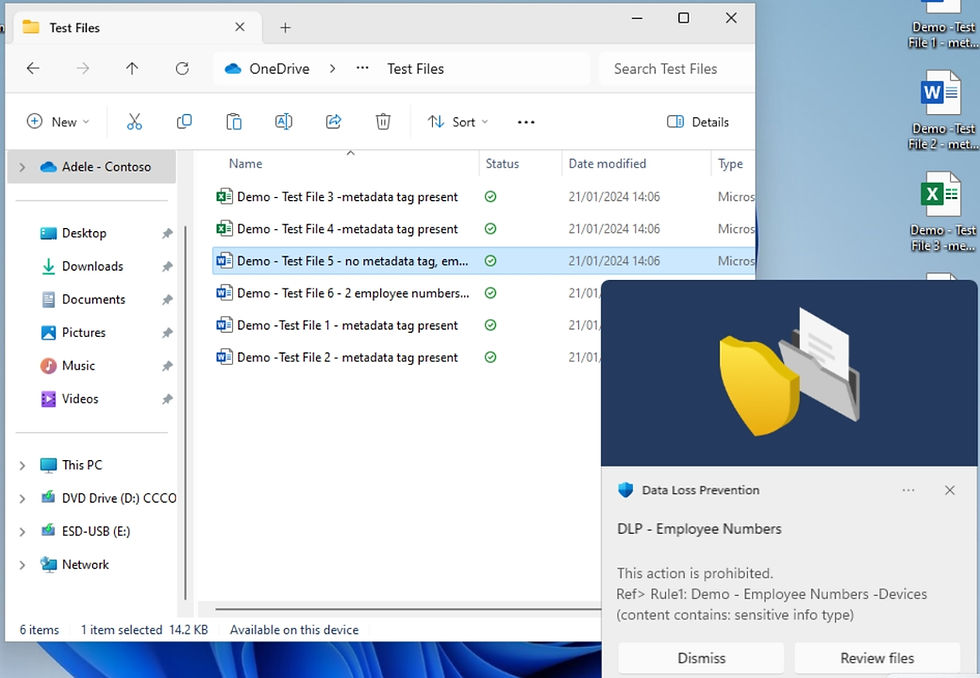 Endpoint Data Loss Prevention Policy Tip