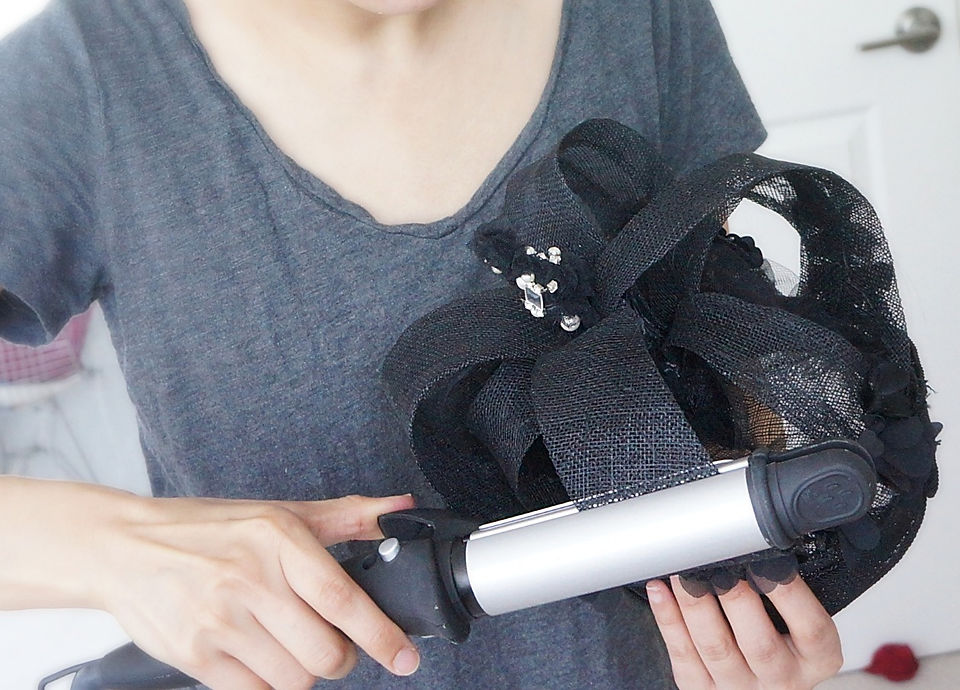Making hat using hair iron.