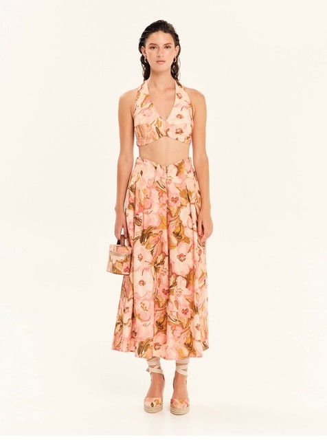 Thumbnail: Linen Bouquet Cullottes with Elastic Waist