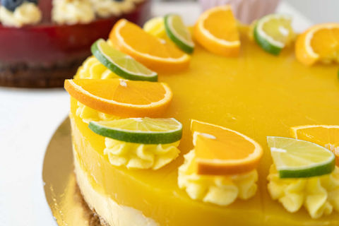 vegane Orangentorte mit Limetten in Omas Café