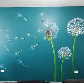 Dandelion Wall Mural - Custom Design by IHOMEU | Elegant Artistry