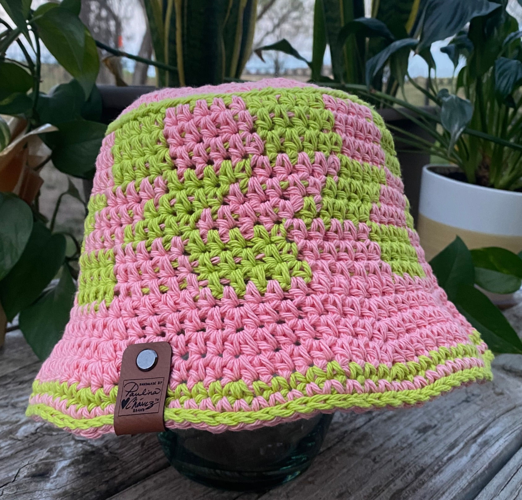 Crochet Bucket Hat Coral