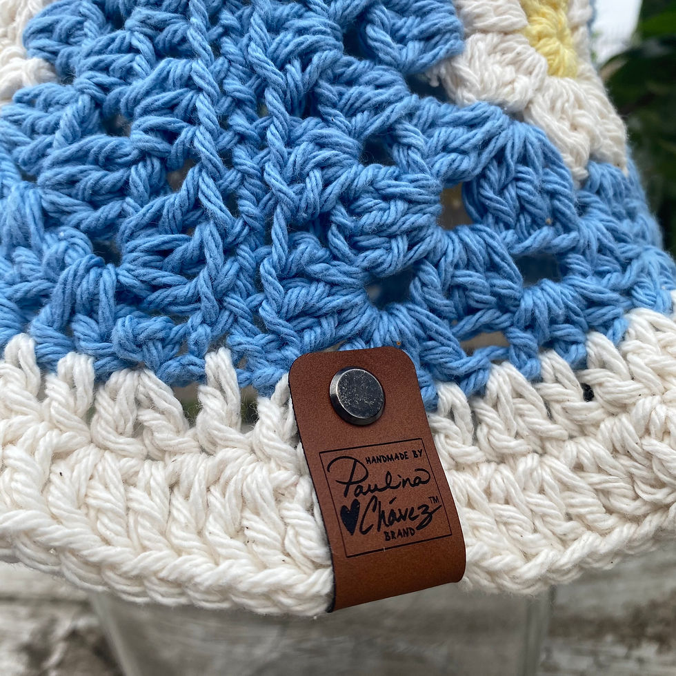 Thumbnail: Crochet Bucket Hat - Blue Daisy