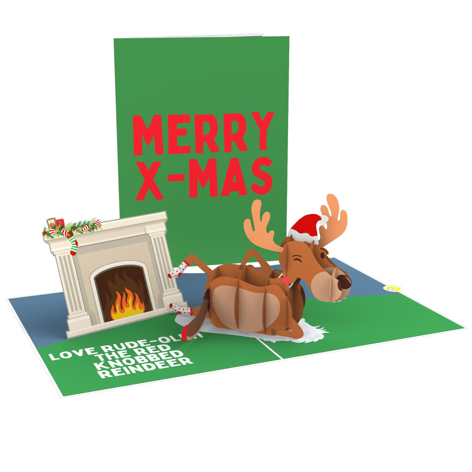 Funny 3D Pop Up Gift Card Cheeky Novelty Unique Rudolph Best Idea Hilarious