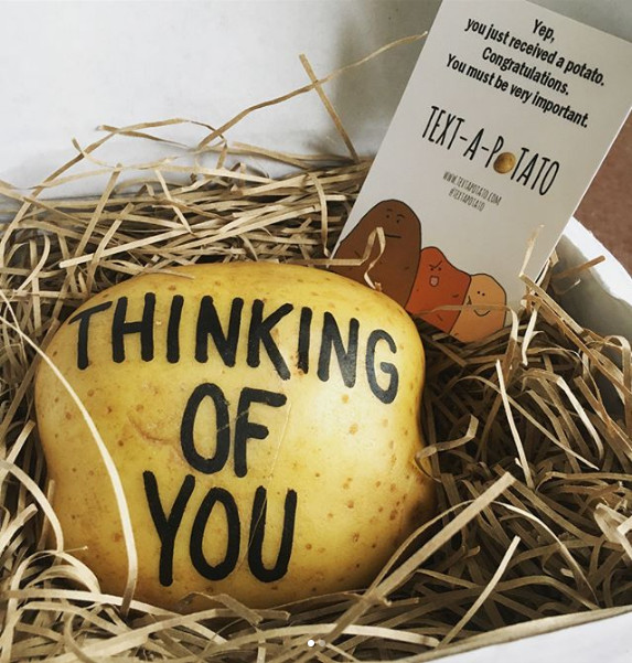 Text A Potato Gift Idea Funny Original Parcel Post Mail Present Idea Potatoe Send Birthday ...